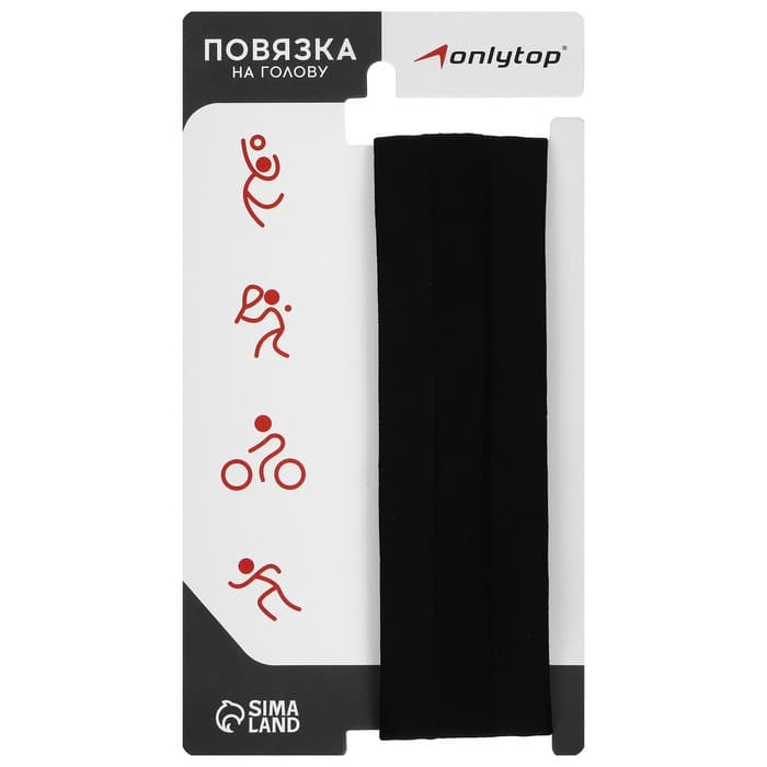 Повязка на голову ONLYTOP, цвет чёрный
