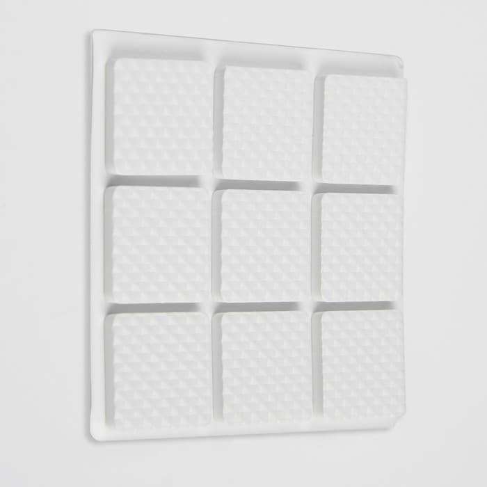 Накладка мебельная квадратная ТУНДРА, размер 18×18 мм, 32 шт., полимерная, белая
