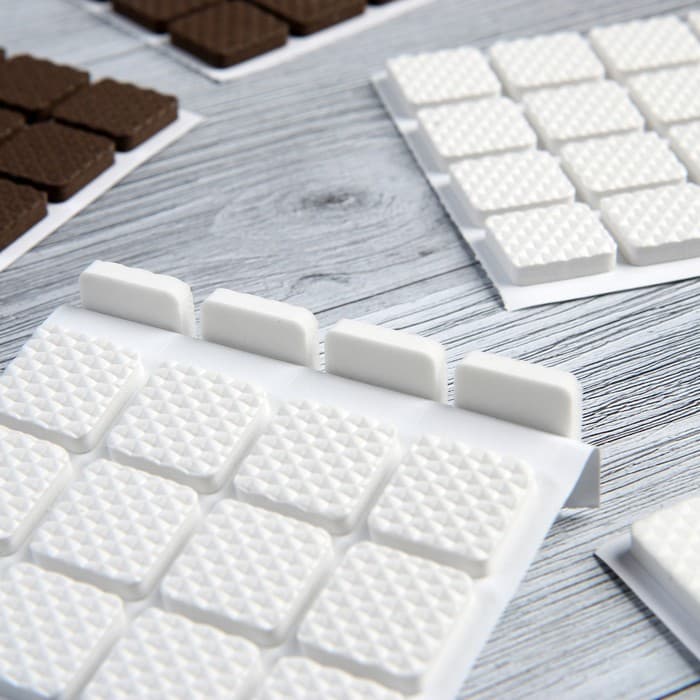 Накладка мебельная квадратная ТУНДРА, размер 18×18 мм, 32 шт., полимерная, белая