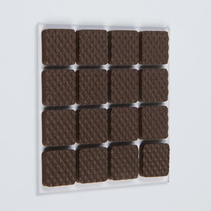 Накладка мебельная квадратная ТУНДРА, размер 18×18 мм, 32 шт., полимерная, коричневая