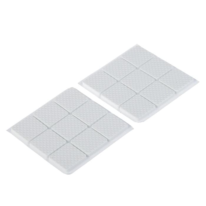 Накладка мебельная квадратная ТУНДРА, размер 25×25 мм, 18 шт., полимерная, белая