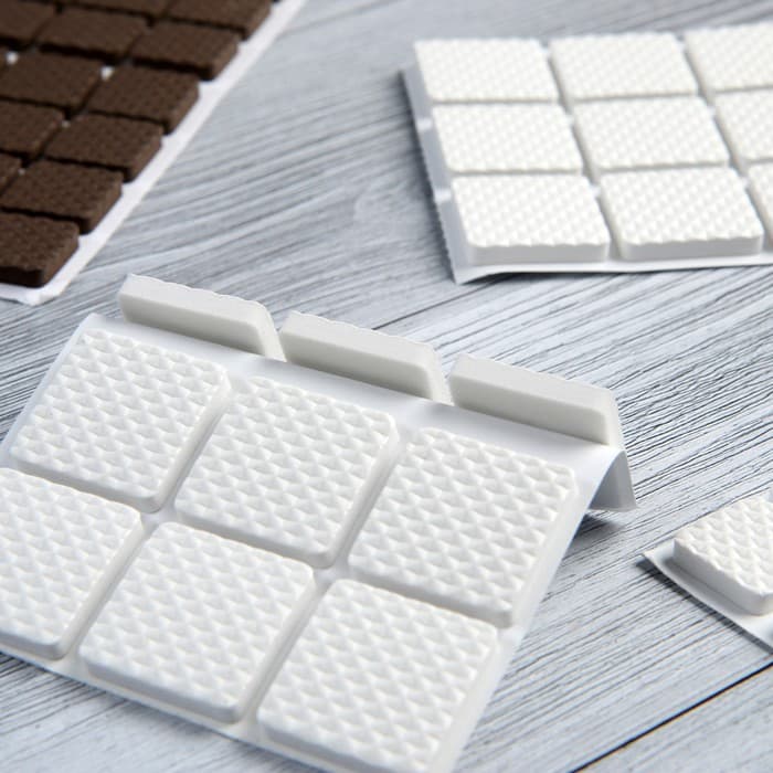 Накладка мебельная квадратная ТУНДРА, размер 25×25 мм, 18 шт., полимерная, белая