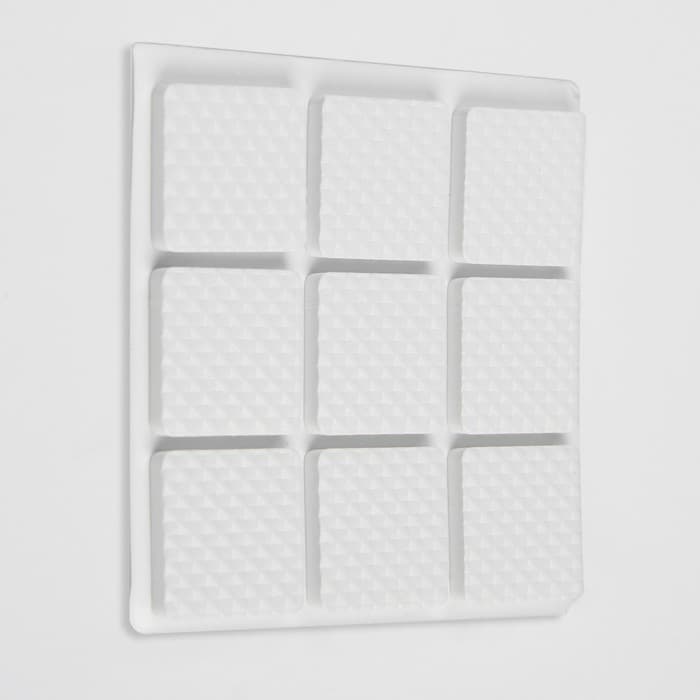 Накладка мебельная квадратная ТУНДРА, размер 25×25 мм, 18 шт., полимерная, белая