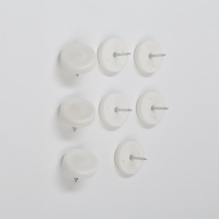 Накладка мебельная круглая ТУНДРА, d=24 мм, 8 шт., пластиковая, белая