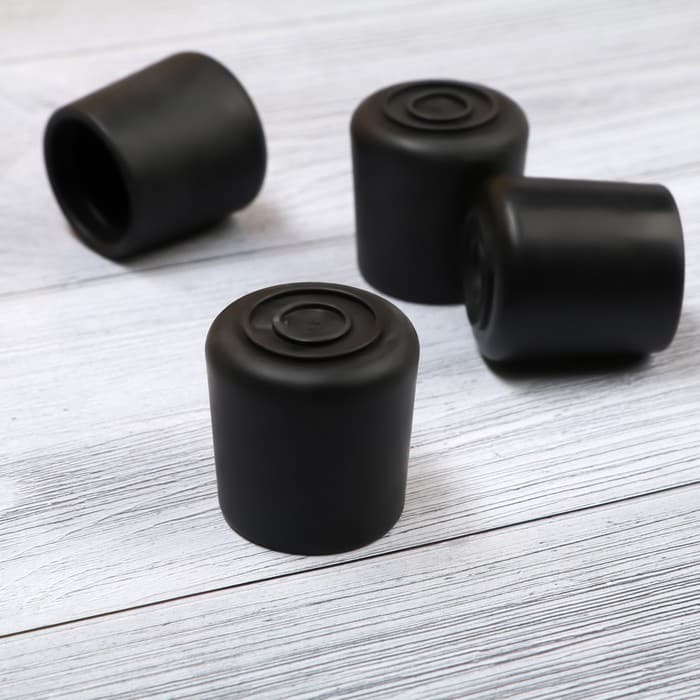 Накладка мебельная круглая ТУНДРА, d=25 мм, 4 шт., черная