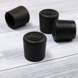 Накладка мебельная круглая ТУНДРА, d=25 мм, 4 шт., черная