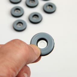 Накладка мебельная круглая ТУНДРА, d=25 мм, 8 шт., полимерная, серая