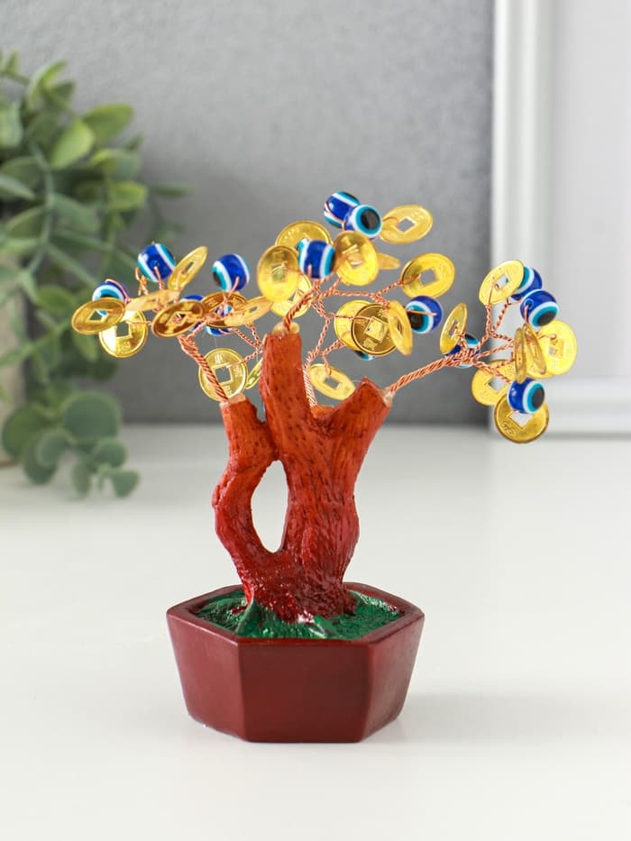 Бонсай декоративный «Денежное дерево», 16 глазок, 32 монеты, 16×6.7×5.2 см