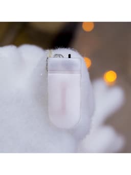 Светодиодная фигура «Олень» 16×30×9 см, флок, от батареек, свечение тёплое белое