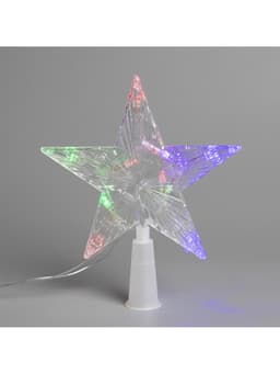 Светодиодная верхушка на ёлку «Звезда прозрачная», 15 см, 10 LED, 220 В, свечение RG/RB