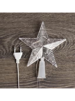 Светодиодная верхушка на ёлку «Звезда прозрачная», 15 см, 10 LED, 220 В, свечение RG/RB