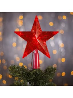 Светодиодная верхушка на ёлку «Звезда красная», 15 см, 10 LED, 220 В, свечение красное