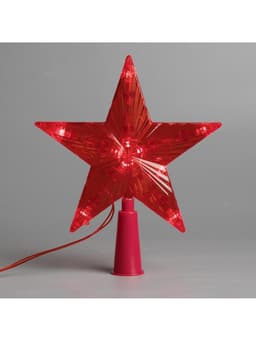 Светодиодная верхушка на ёлку «Звезда красная», 15 см, 10 LED, 220 В, свечение красное