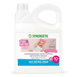 Кондиционер-ополаскиватель Synergetic «Нежное прикосновение», для детского белья, гипоаллергенный, 2.75 л