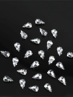 Стразы пришивные «Капля», в цапах, 6×10 мм, 50 шт., белые