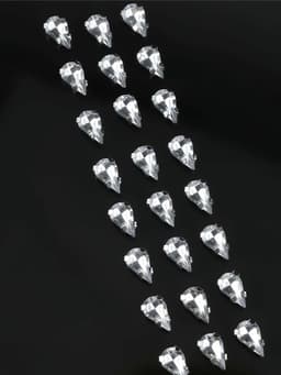 Стразы пришивные «Капля», в цапах, 6×10 мм, 50 шт., белые