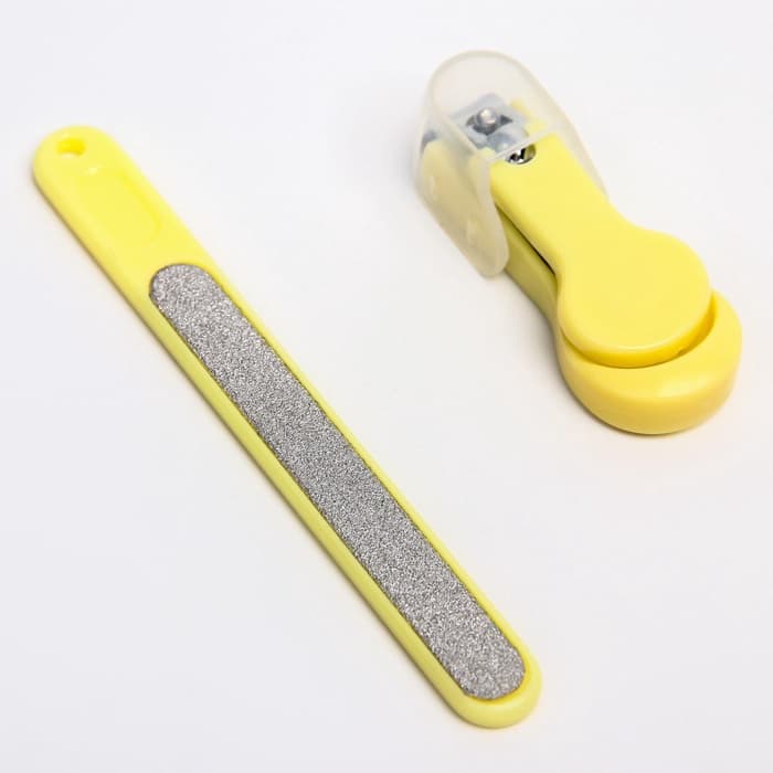 Детский маникюрный набор Крошка Я, 3 предмета: ножницы, пилка, книпсер, от 0 мес., жёлтый
