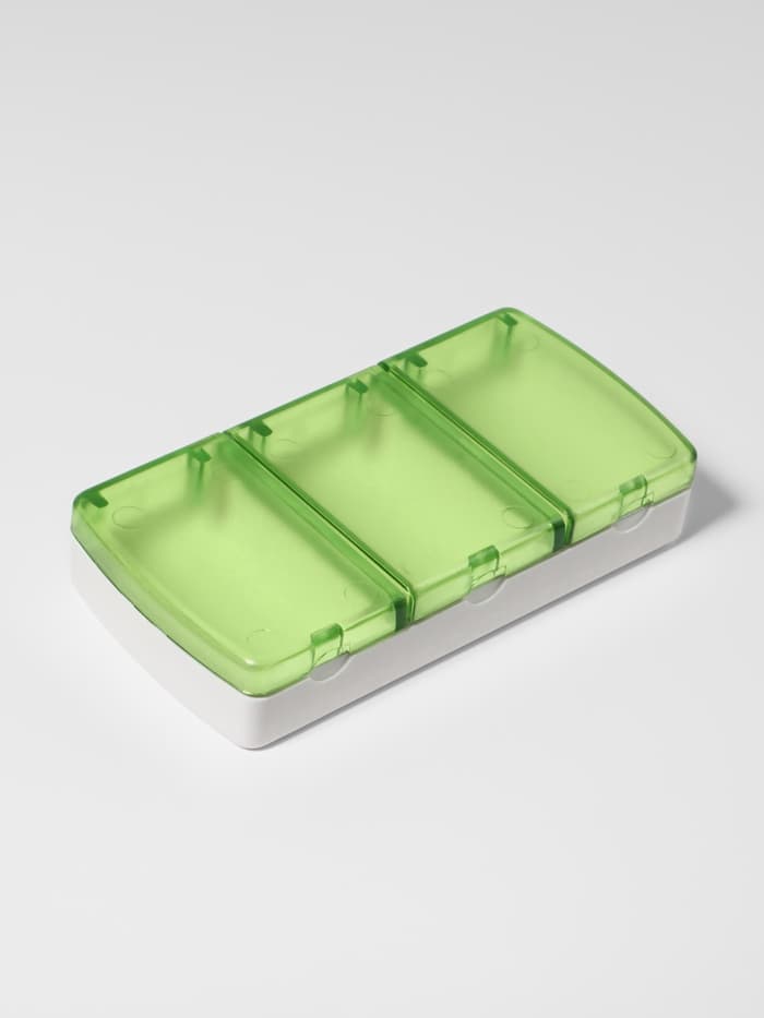 Таблетница, 9.5×4.5×1.7 см, 3 секции, МИКС