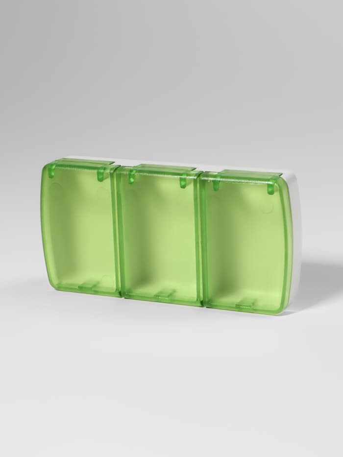 Таблетница, 9.5×4.5×1.7 см, 3 секции, МИКС