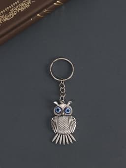 Брелок для ключей на кольце «Филин», металл под серебро, 4.5×2.5 см