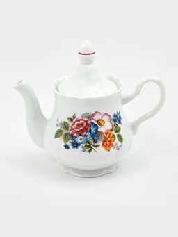 Чайник заварочный Добрушский завод «Букет цветов», 800 мл, фарфор, белый