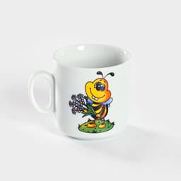 Кружка детская Добрушский завод «Пчёлы», 200 мл, фарфор, белая, рисунок МИКС