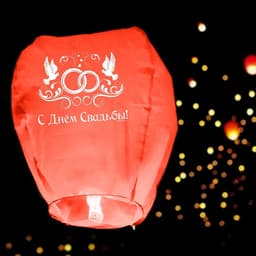 Фонарик желаний «С днём свадьбы!», купол, МИКС