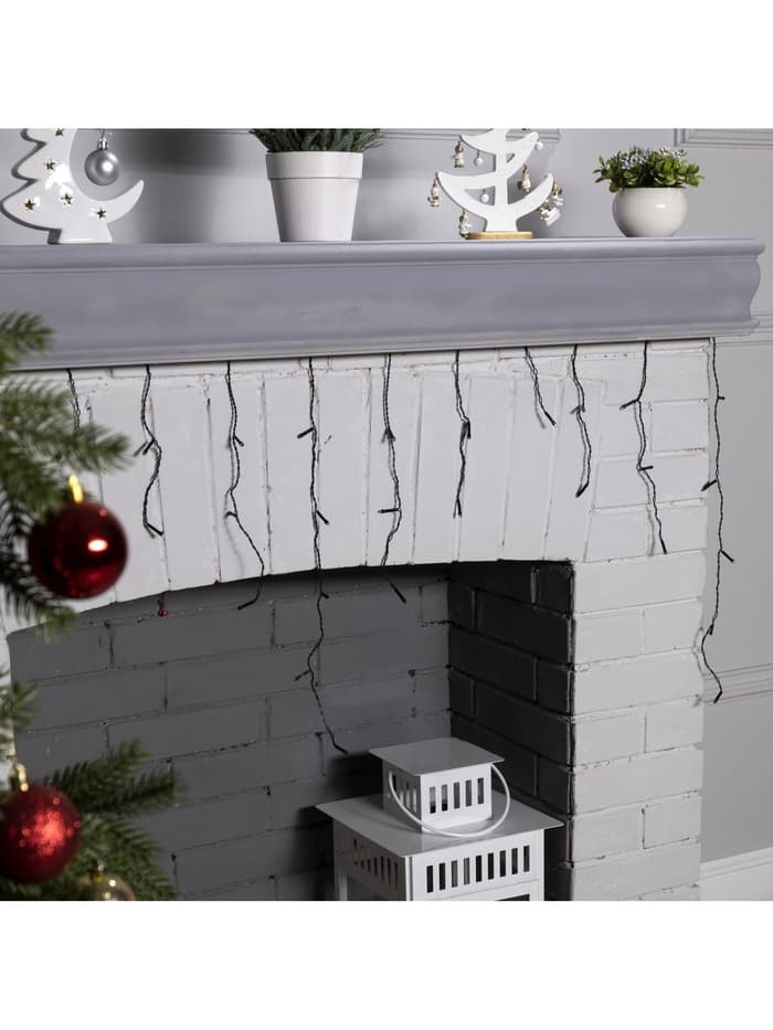 Гирлянда «Бахрома» 1.8×0.5 м, IP20, тёмная нить, 48 LED, свечение красное, 8 режимов, 220 В