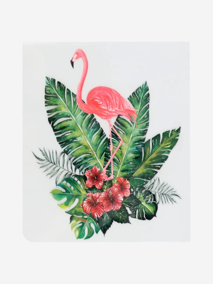 Термонаклейка «Фламинго в кустах», 19.5×15 см