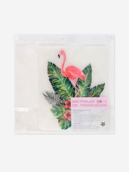 Термонаклейка «Фламинго в кустах», 19.5×15 см