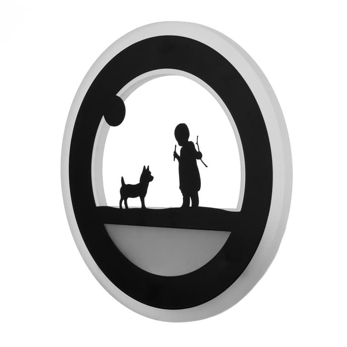 Бра «Девочка и щенок» LEDx90 черная 22×3.8×22 см