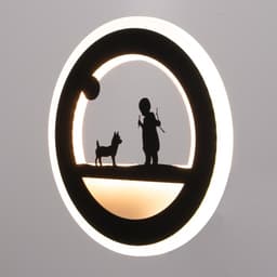 Бра «Девочка и щенок» LEDx90 черная 22×3.8×22 см