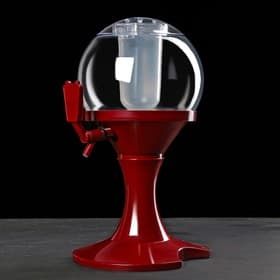 Башня пивная «Сфера», 3 л, колба для льда, пластик, красная