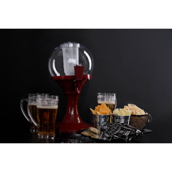 Башня пивная «Сфера», 3 л, колба для льда, пластик, красная