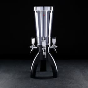 Башня пивная «Ракета», 3 л, колба для льда, 3 крана, пластик, чёрная