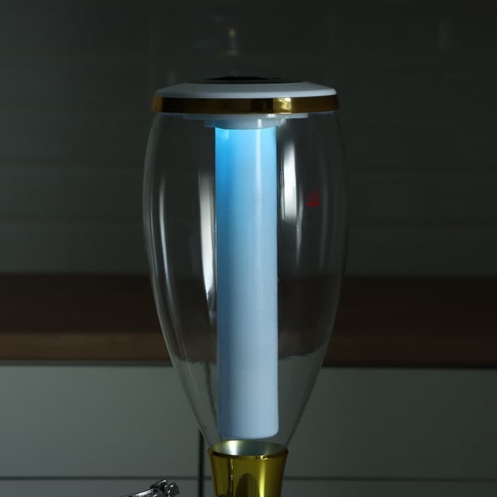 Башня пивная Gold, колба с подсветкой, 3 л, пластик, батарейки cr 2032, золотистая