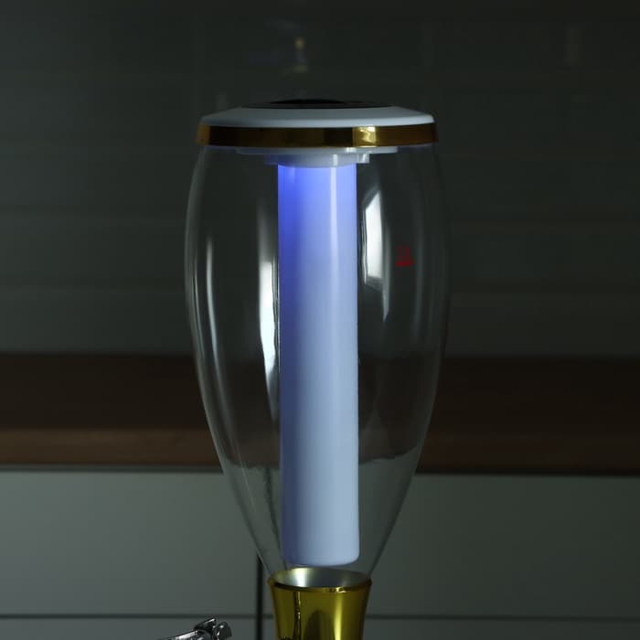 Башня пивная Gold, колба с подсветкой, 3 л, пластик, батарейки cr 2032, золотистая