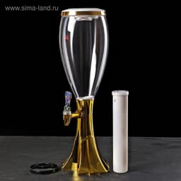 Башня пивная Gold, колба с подсветкой, 3 л, пластик, батарейки cr 2032, золотистая