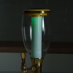 Башня пивная с краном Gold, колба для льда, с подсветкой, 2 л, пластик, батарейки AG3, золотистая