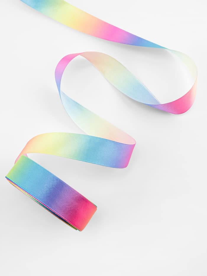 Лента атласная «Радуга», 25 мм, 18±1 м, разноцветная