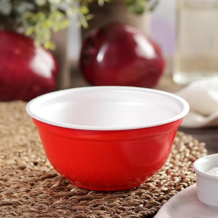 Контейнер - тарелка одноразовый, 500 мл, суповой, пластик, красный