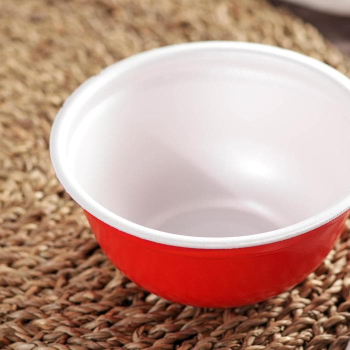 Контейнер - тарелка одноразовый, 500 мл, суповой, пластик, красный