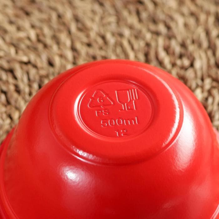 Контейнер - тарелка одноразовый, 500 мл, суповой, пластик, красный