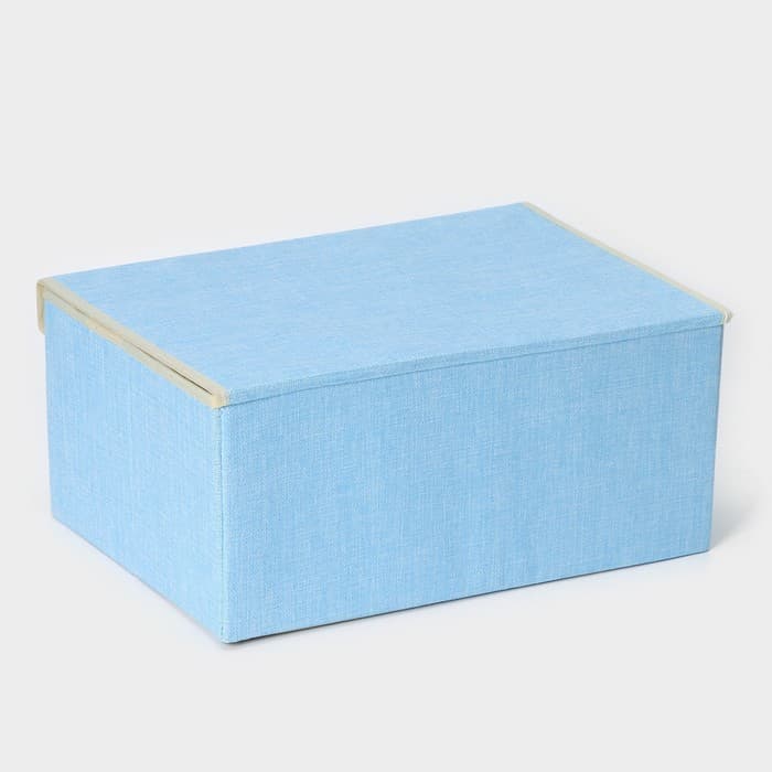 Короб стеллажный для хранения с крышкой LaDо́m «Франческа», 43×30.5×18.5 см, голубой