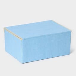 Короб стеллажный для хранения с крышкой LaDо́m «Франческа», 43×30.5×18.5 см, голубой