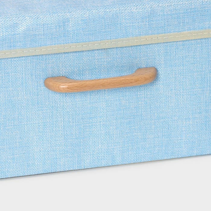 Короб стеллажный для хранения с крышкой LaDо́m «Франческа», 43×30.5×18.5 см, голубой