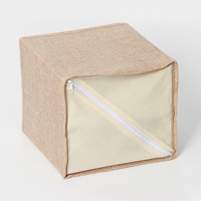 Короб для мелочей LaDо́m «Франческа», 2 выдвижных ящика, 22×22×20.5 см, бежевый