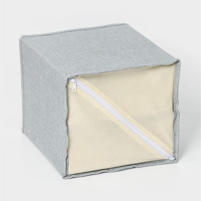 Короб для мелочей LaDо́m «Франческа», 2 выдвижных ящика, 22×22×20.5 см, серый