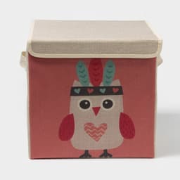 Короб стеллажный для хранения с крышкой «Совушка-индеец», 29×29×28.5 см
