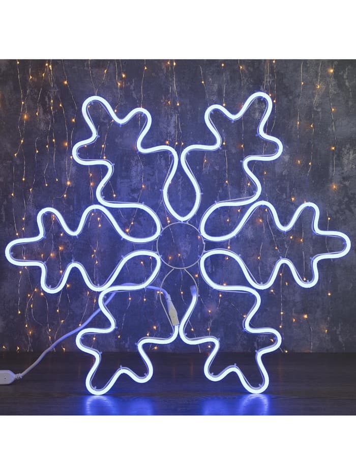 Светодиодная фигура «Снежинка», 67 см, 600 LED, 220 В, свечение синее